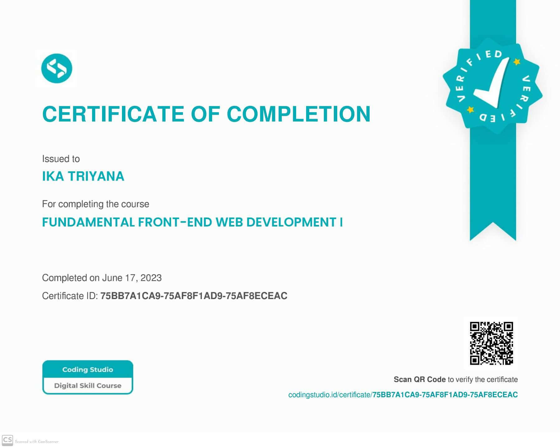 Certificate