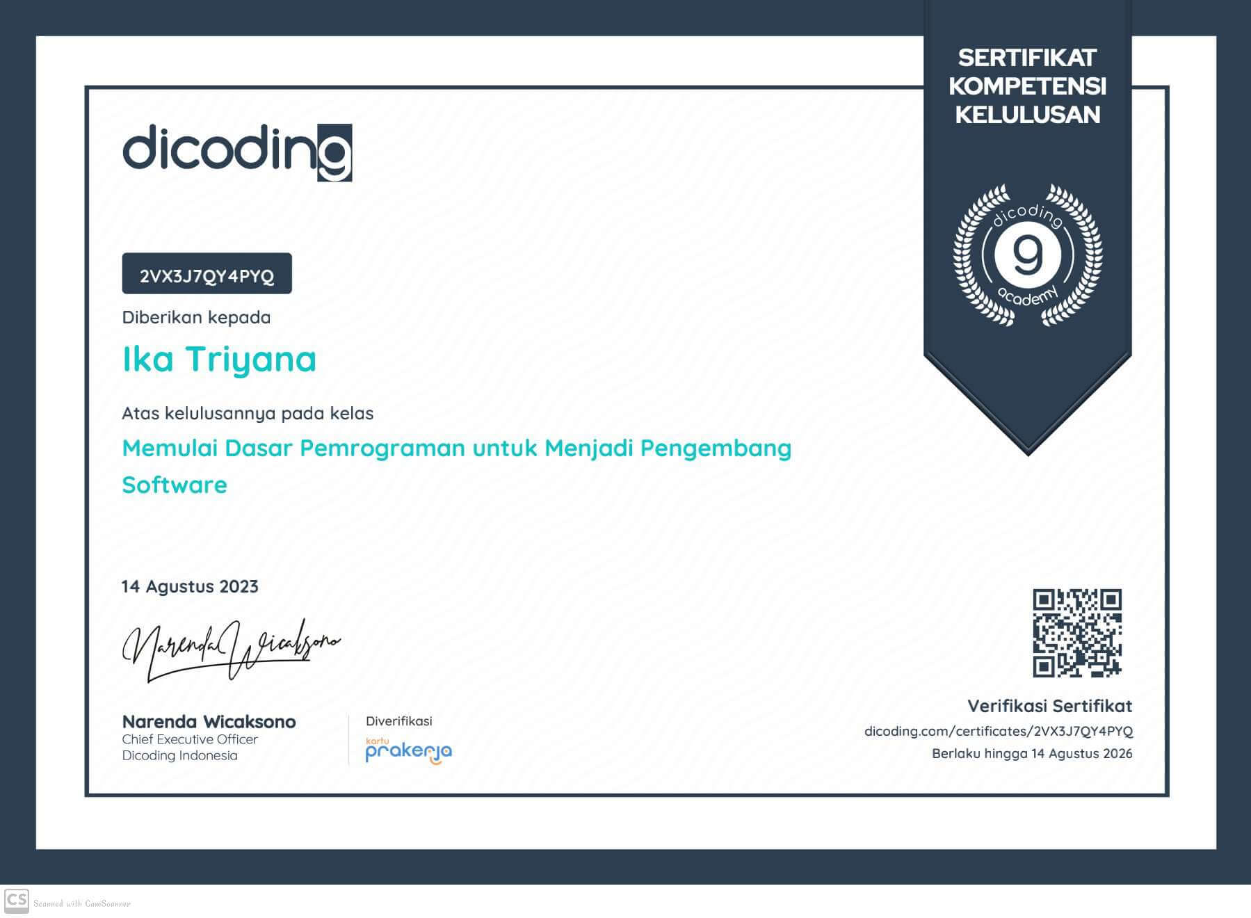 Certificate