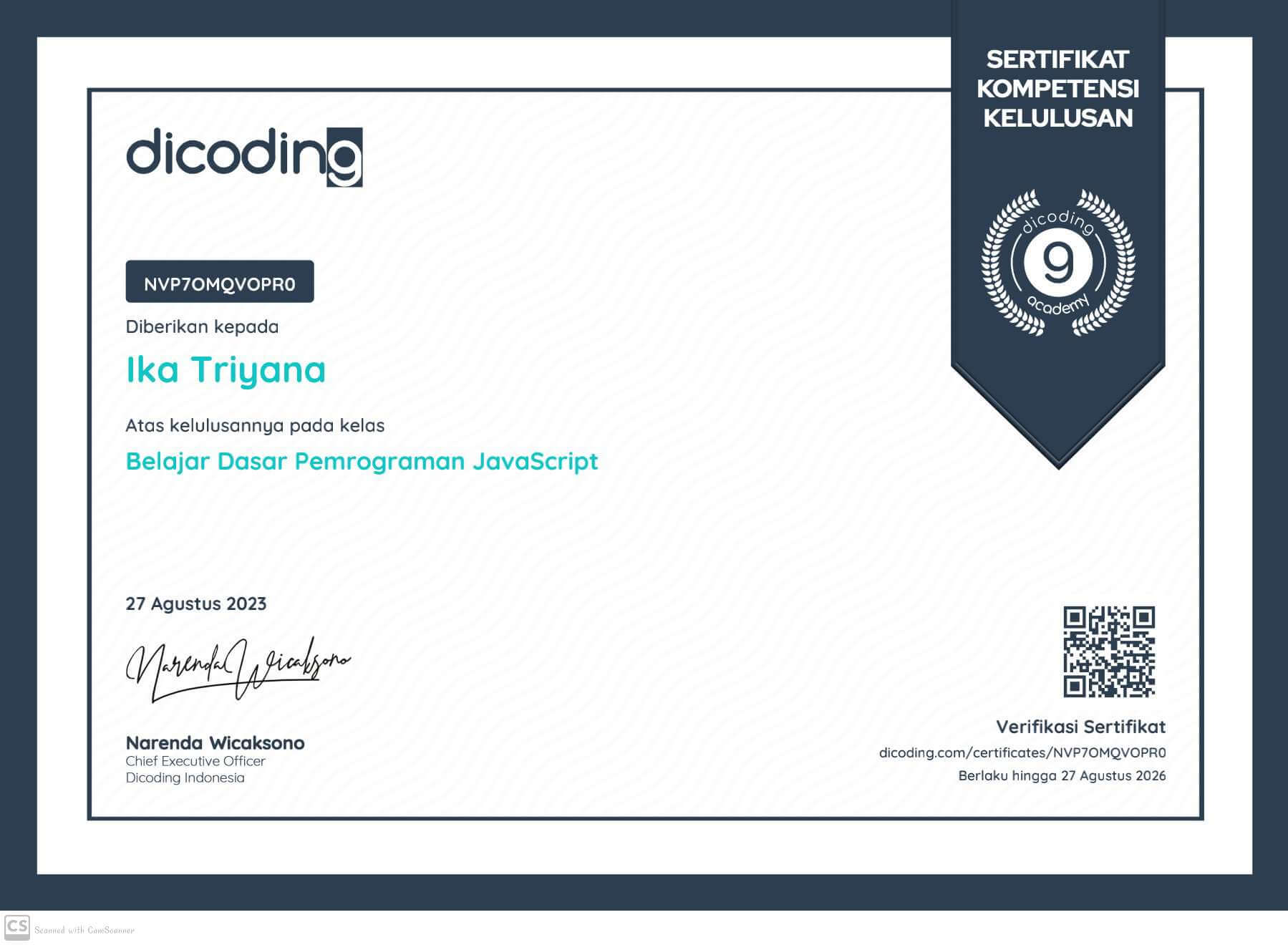Certificate