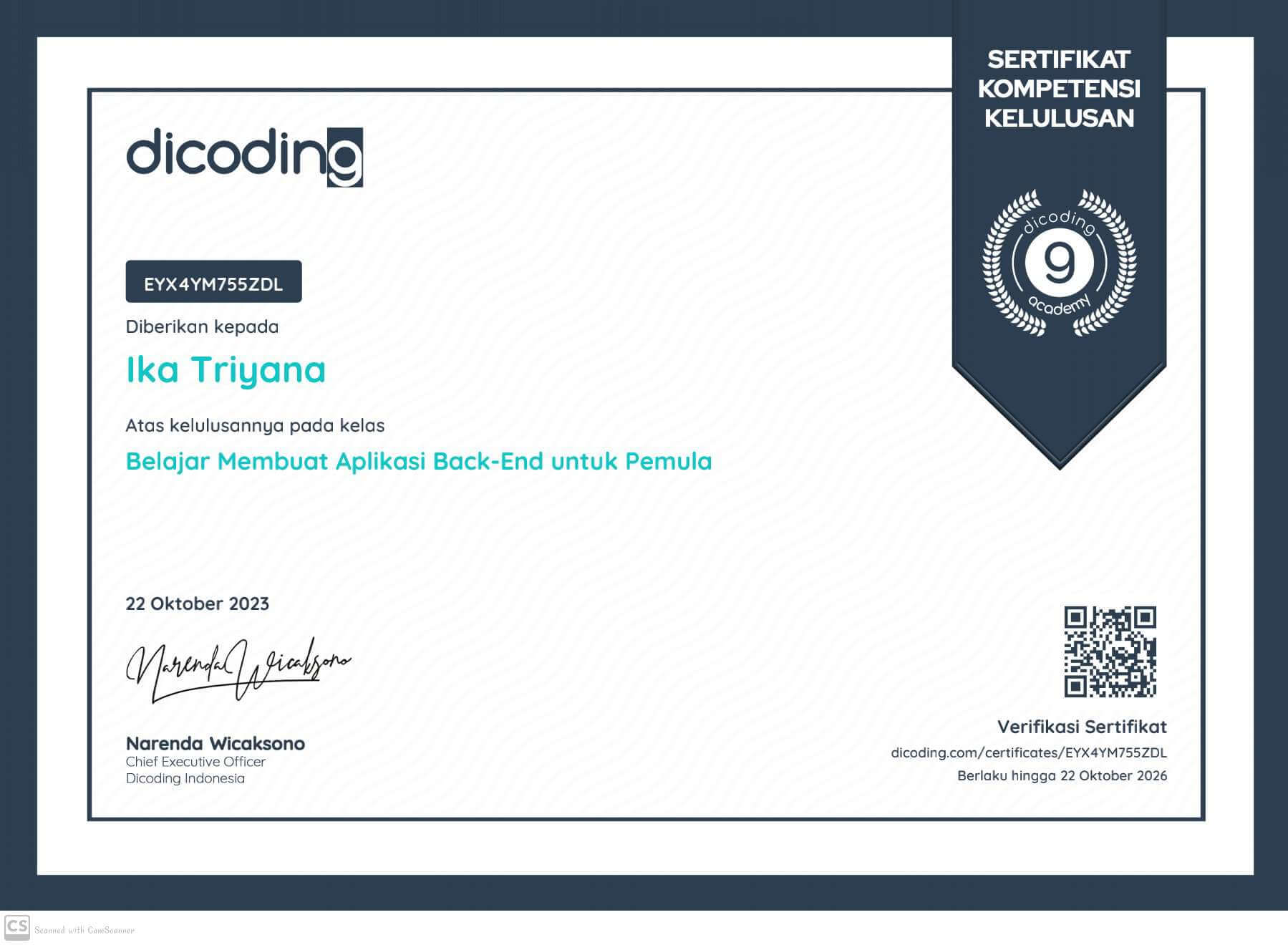 Certificate
