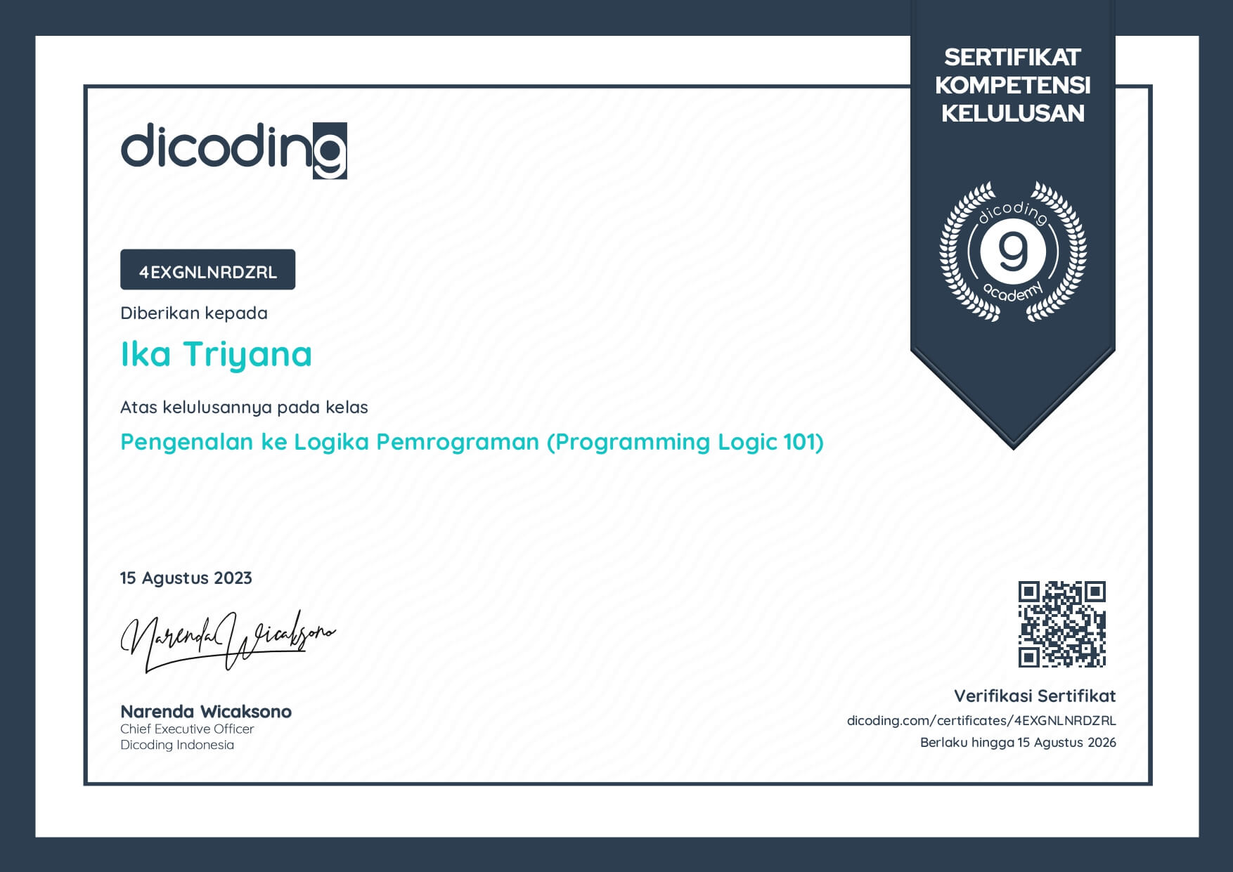 Certificate